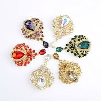 Винтажная бриллиантовая красная белая фиолетовая зеленая хрустальная женская брошь брошь-украшение красный