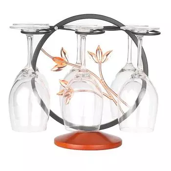 Винтажная бронзовая стойка для бокалов для красного вина, 6 бокалов для вина, стойка для хранения бокалов, сушилка, подставка чёрный