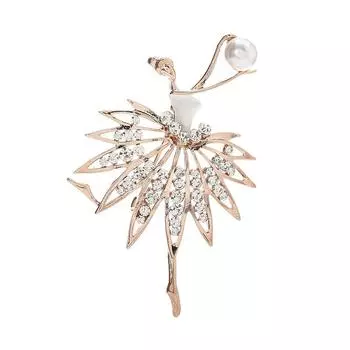 Винтажная брошь «Балерина», креативный универсальный мультяшный корсаж, нишевый дизайн, булавка для одежды, аксессуары серебряный