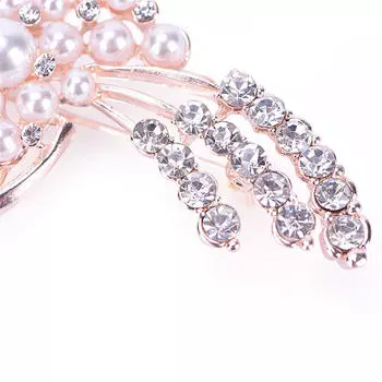 Винтажная брошь-булавка с имитацией жемчуга, брошь-цветок, свадебные аксессуары