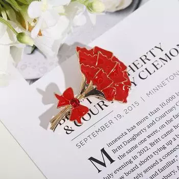 Винтажная брошь-цветок розы, женская одежда, аксессуары, красная антибликовая булавка, европейский и американский корсаж со стразами