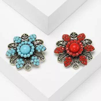Винтажная брошь-цветок в стиле Ближнего Востока, турецкая богема, персонализированная булавка со стразами