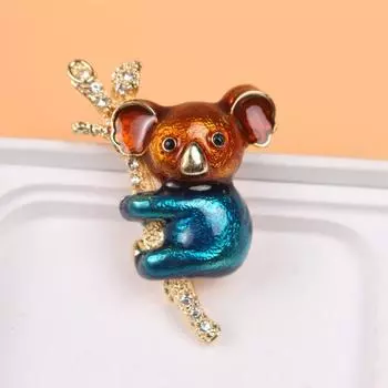 Винтажная брошь коала масляный цвет алмаз аксессуары одежда корсаж простая универсальная фиксированная булавка в виде животного