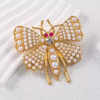 Винтажная брошь пчела насекомое жемчуг моль брошь одежда пальто аксессуары корсаж
