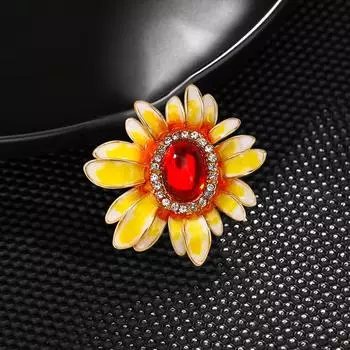 Винтажная брошь-подсолнух Ван Гога, темпераментная женская мода, индивидуальный корсаж, блейзер, кардиган, аксессуары