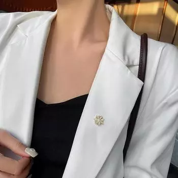 Винтажная брошь с кошачьим глазом и цирконием, жемчугом, цветок, подходящая всем булавка, анти-беспризорные аксессуары, украшение для вечеринки, ювелирные изделия, подарок