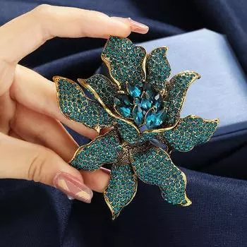 Винтажная брошь со стразами в виде орхидеи, женская элитная роскошная ювелирная ниша, изысканный дизайн, аксессуары для корсажа, женская вечеринка, банкетная булавка