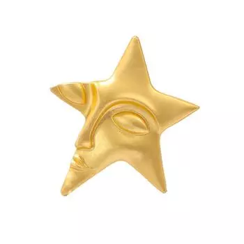 Винтажная брошь-украшение для шарфа Унисекс Позолоченная Пятиконечная звезда Значок на лацкан Ювелирное изделие Подарок на Рождество Хэллоуин