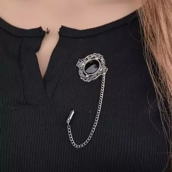 Винтажная брошь унисекс со стразами и кисточками на цепочке, брошь на лацкане, ювелирные изделия на воротнике рубашки