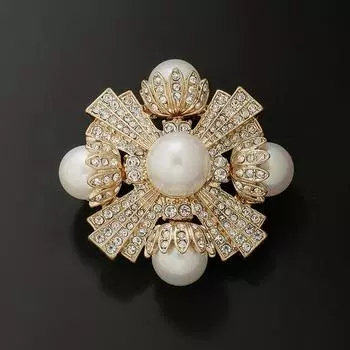 Винтажная брошь в стиле барокко, темпераментный крест, жемчужный корсаж, модная универсальная булавка, аксессуары для костюма