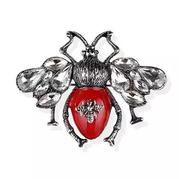 Винтажная брошь в виде большой пчелы со стразами для женщин, пальто-корсаж, модная булавка для атмосферы, декоративные аксессуары для темперамента