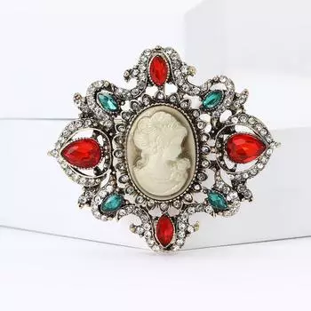 Винтажная брошь в виде головы из сплава для красоты, брошь для женского костюма, кардигана, ювелирного украшения на корсаже