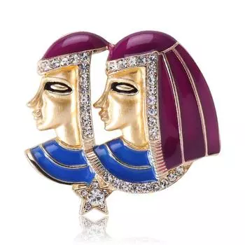 Винтажная брошь в виде капли масла в форме эмали «Клеопатра», творческая личность, стразы, легкая, роскошная, булавка для корсажа фиолетовый