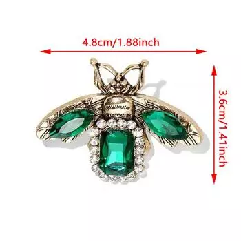 Винтажная брошь в виде пчелы для женщин, ретро насекомое, нагрудная булавка, одежда, корсаж, женское праздничное платье, украшения, ювелирные изделия зелёный