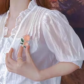 Винтажная брошь в виде розы для женщин, зеленые листья, лед, розовый цветок, корсаж, булавки, элегантная одежда, ювелирные изделия, аксессуары, подарок