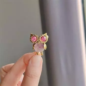 Винтажная брошь в виде совы, брошь в виде совы из камня, модная индивидуальная брошь с бриллиантами, кардиганная булавка, одежда, костюм, аксессуары