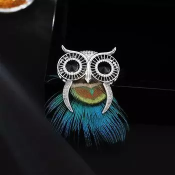 Винтажная брошь в виде совы, высококачественная брошь в виде животного, винтажная брошь, высококачественная брошь для пиджака, пальто, аксессуары серебряный