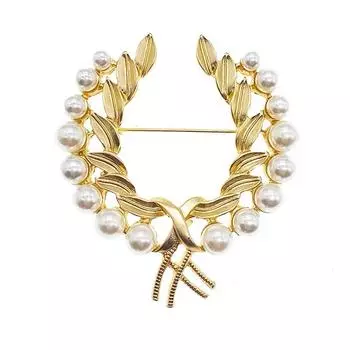 Винтажная брошь в виде жемчужины с пшеничным ушком, женская высококачественная шелковая пряжка для шарфа, противоотказная брошь в стиле дикой атмосферы, корсаж, аксессуары для одежды