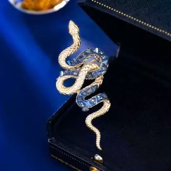 Винтажная брошь в виде змеи со знаком зодиака, сверкающая брошь в виде змеи, 3D-булавка для воротника со стразами в виде животного для девочек красный