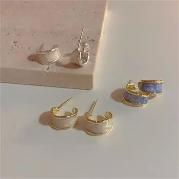 Винтажная C-образная глазурованная игла для ушей для женщин