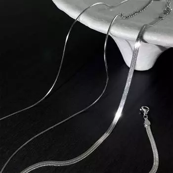 Винтажная цепочка Ins Wind Snake Bone Chain, универсальная, повседневная, стерлингового серебра, женская атмосфера, высокая цепочка на шею, мода 925 silver