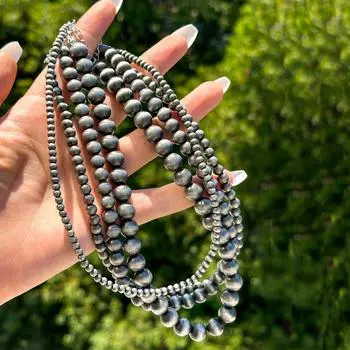Винтажная цепочка на ключицу из матового олова Ccb, круглые бусины, Навахо, Западный, двухслойный, многослойный, набор ожерелий для женщин