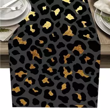 Винтажная черно-белая скатерть с принтом в горошек, украшение для скатерти, устойчивая к пятнам скатерть, модный баннер для стола, год ужина 150x33cm