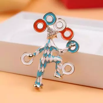 Винтажная цирковая серия эмаль масляная капля бриллиант клоун шелковый шарф пряжка реплика брошь