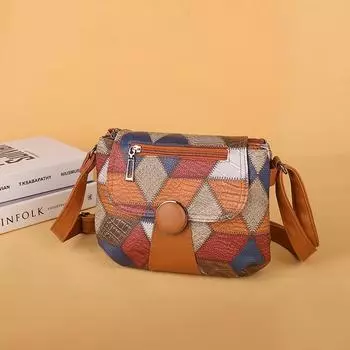 Винтажная цветная сумка для мамы среднего возраста, трехслойная сумка через плечо большой емкости, женская сумка через плечо из мягкой кожи кофейный