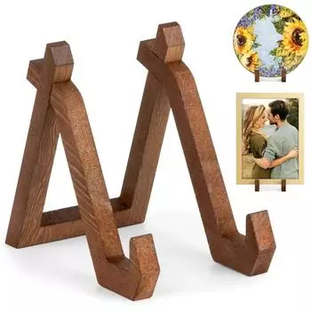 Винтажная деревенская деревянная стойка для показа тарелок, подставка для мольбертов