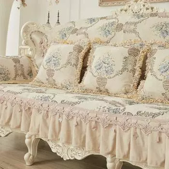 Винтажная диванная подушка из жаккардовой ткани синели 130*180