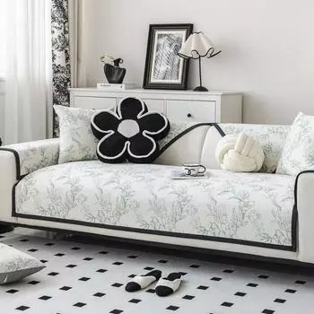 Винтажная диванная подушка с принтом, универсальный тканевый чехол Four Seasons, нескользящий кожаный чехол для дивана, подушка 70*70cm