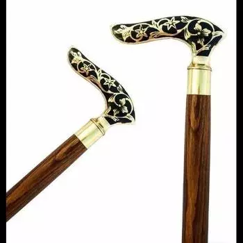 Винтажная дизайнерская латунная ручка в старинном стиле, викторианская трость, деревянная трость M аэро