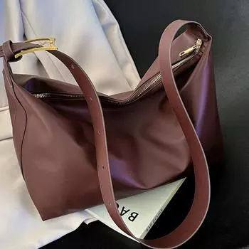 Винтажная дизайнерская подушка из искусственной кожи, сумка Boston для женщин, повседневная большая вместительная сумка через плечо, модные сумки-шоперы 37x16x25cm коричневый