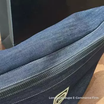 Винтажная джинсовая сумка через плечо: Прочный, вместительный, легкий и универсальный для мобильных телефонов и ежедневных поездок. 47x27cm синий/джинсовый