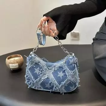 Винтажная джинсовая сумка через плечо Star женская сумка модная одно плечевая сумка женская Style 5