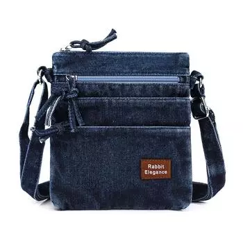 Винтажная джинсовая сумка женская многослойная сумка кроссбоди для мобильного телефона сумка на плечо