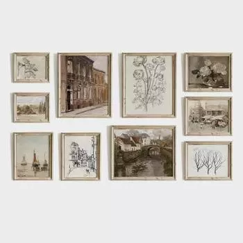 Винтажная Европейская галерея, настенное искусство, скандинавский ретро-плакат и принты, украшение земляного тона, холст, картина для гостиной, домашнее искусство 21x30cm No Frame