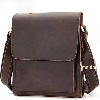 «Винтажная европейская и американская кожаная сумка через плечо с откидным верхом, кожа Crazy Horse, сумка-мессенджер для iPad»