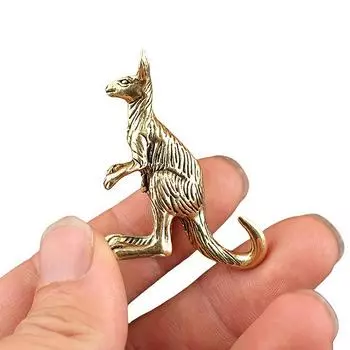 Винтажная фигурка животного, скульптура кенгуру из латуни с золотым покрытием для украшения стола