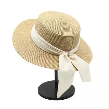 Винтажная французская соломенная шляпа Хепберн, интернет-знаменитость, солнцезащитная шляпа, пляжная шляпа с защитой от солнца, женская шляпа с большим краем M56-58cm хаки