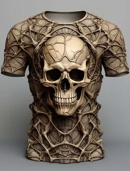 Винтажная футболка для мужчин, футболка большого размера с короткими рукавами и рисунком черепа паука ужасов нежити, модная мужская одежда XL