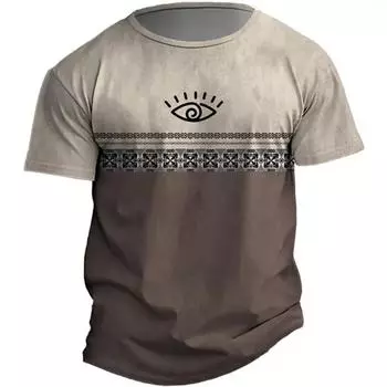 Винтажная футболка для мужчин, полосатая футболка с 3D принтом, лоскутный пуловер, летняя быстросохнущая мужская одежда, винтажные простые футболки большого размера S