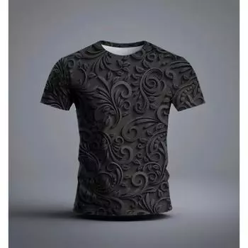 Винтажная футболка для мужчин с 3D стереоскопическим принтом, модная мужская уличная дизайнерская футболка с коротким рукавом, повседневная свободная футболка большого размера S