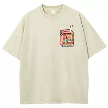 Винтажная футболка из выстиранного денима старого цвета с круглым вырезом и короткими рукавами, унисекс, повседневная, с принтом в виде букв и свободного кроя S