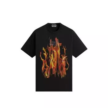 Винтажная футболка Kith Pyro Box Logo, черные топы унисекс KHM032330-001 XXL