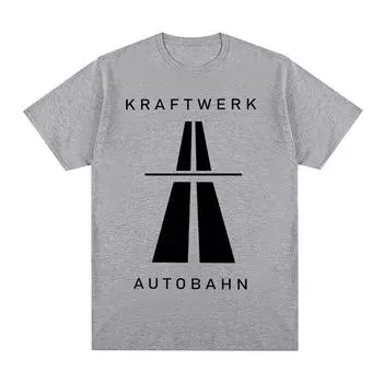 Винтажная футболка Kraftwerk Autobahn Music Electronic Synth Neu! Krautrock Хлопковая мужская футболка Новая футболка Футболка Женские топы S хаки