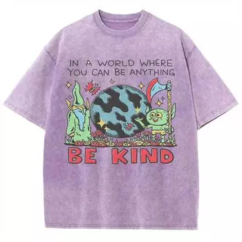 Винтажная футболка оверсайз в американском стиле для женщин, свободная, модная, с коротким рукавом, нейтральная, для подростков, уличный топ S