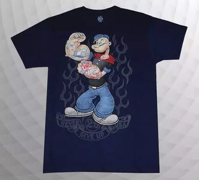 Винтажная футболка Popeye The Sailor Man Guns S