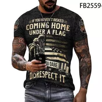 Винтажная футболка с 3d принтом и флагом американского солдата, мужская футболка с 3d принтом, футболка для ветеранов, повседневная уличная одежда, топы, футболки, одежда XS белый